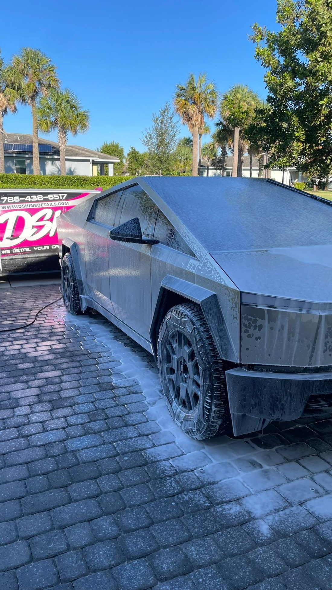 Tesla Cybertruck foam wash mobile detailing Miami