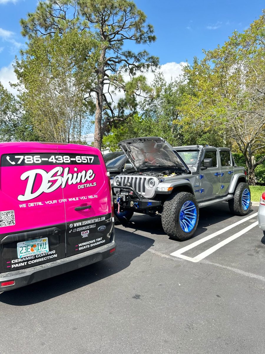 DShine Details van during mobile detailing service in South Florida